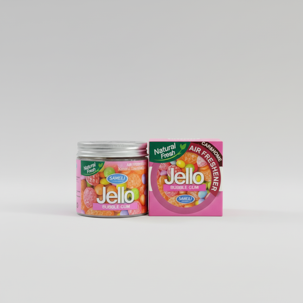 Jello Car Air Freshener – Long-Lasting Gel Fragrance | Odor Eliminator for Cars (Bubble Gum)