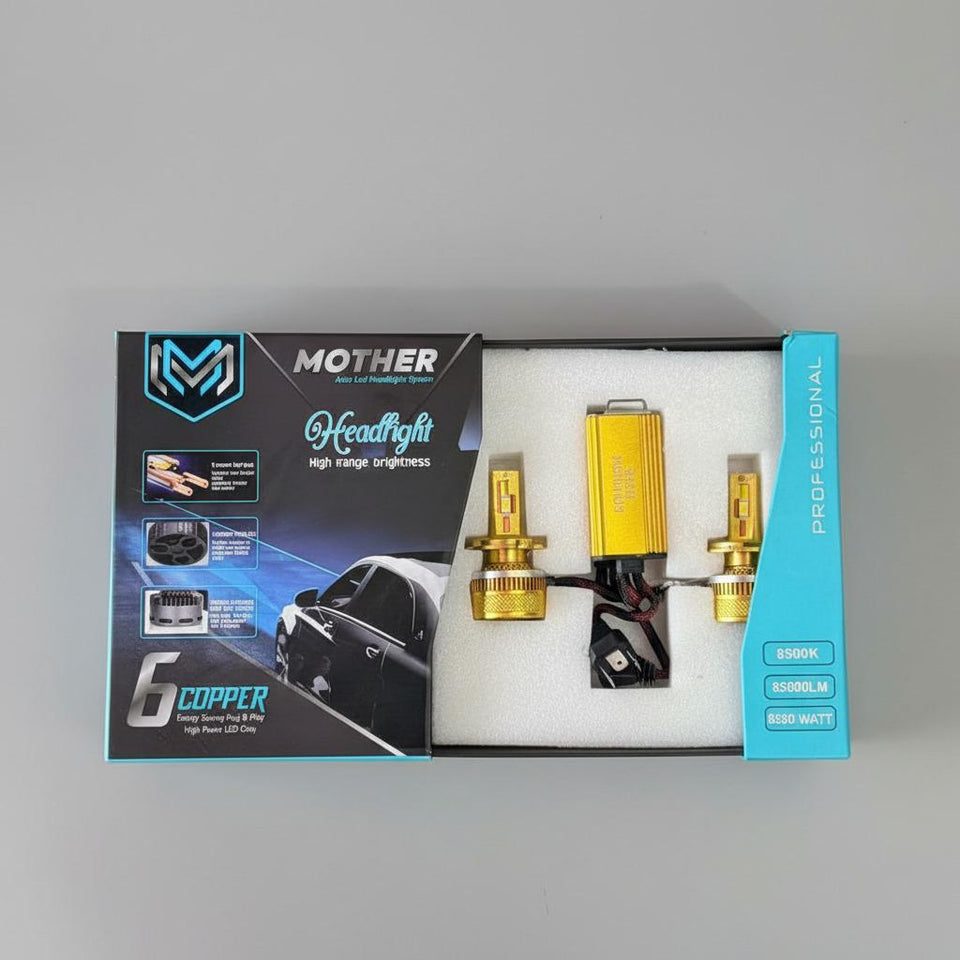 Mother 6 Copper 5500W High Power LED Headlight – Ultra Bright Car Headlamp