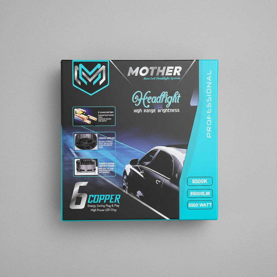 Mother 6 Copper 5500W High Power LED Headlight – Ultra Bright Car Headlamp