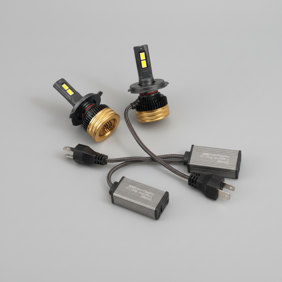 A2000W High Power LED Headlight – 2 Copper Heat Pipes | Ultra Bright, Long-Range & Durable Car Headlamp