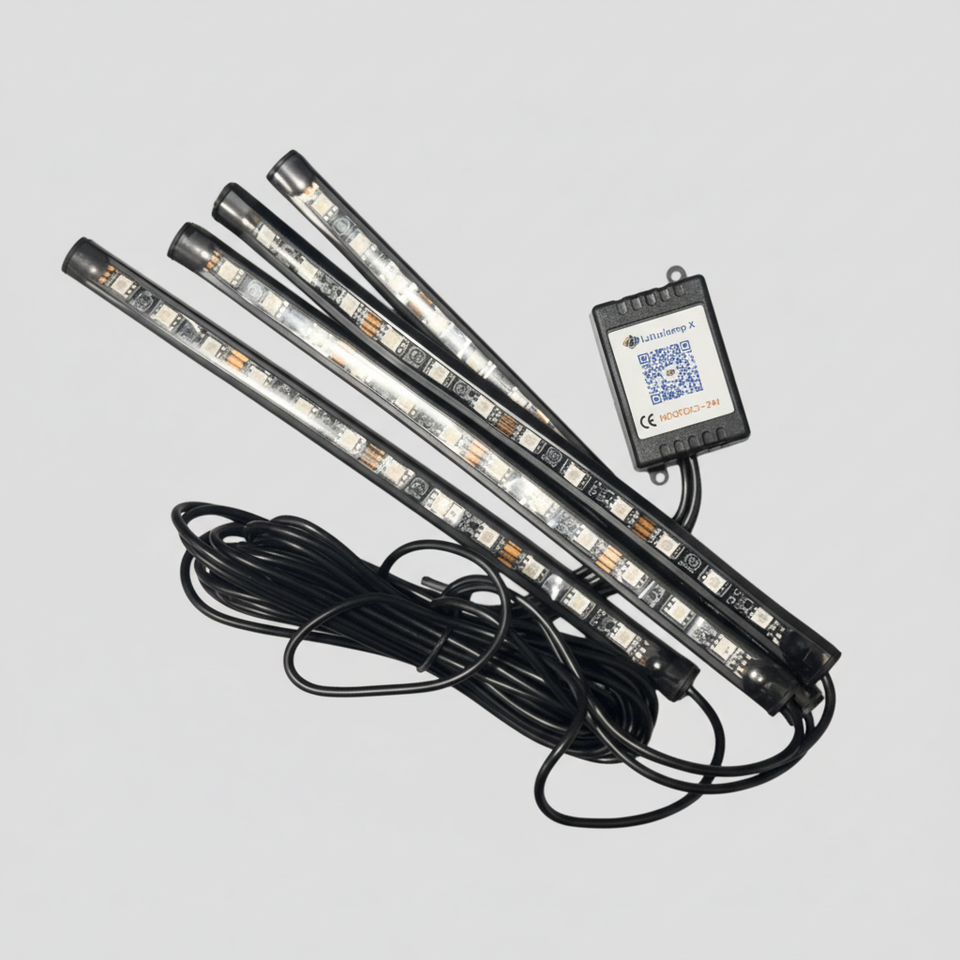 Automobile Atmosphere Lamp – Music Sensor LED Ambient Light | 7-Color Control Interior Car Lighting Kit