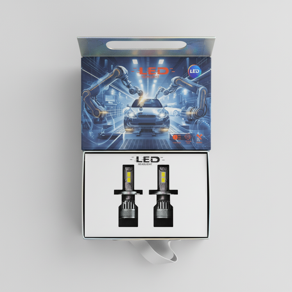 4000W High Power LED Headlight – 2 Copper Heat Pipes | Ultra Bright, Long-Range, Waterproof Car Headlamp