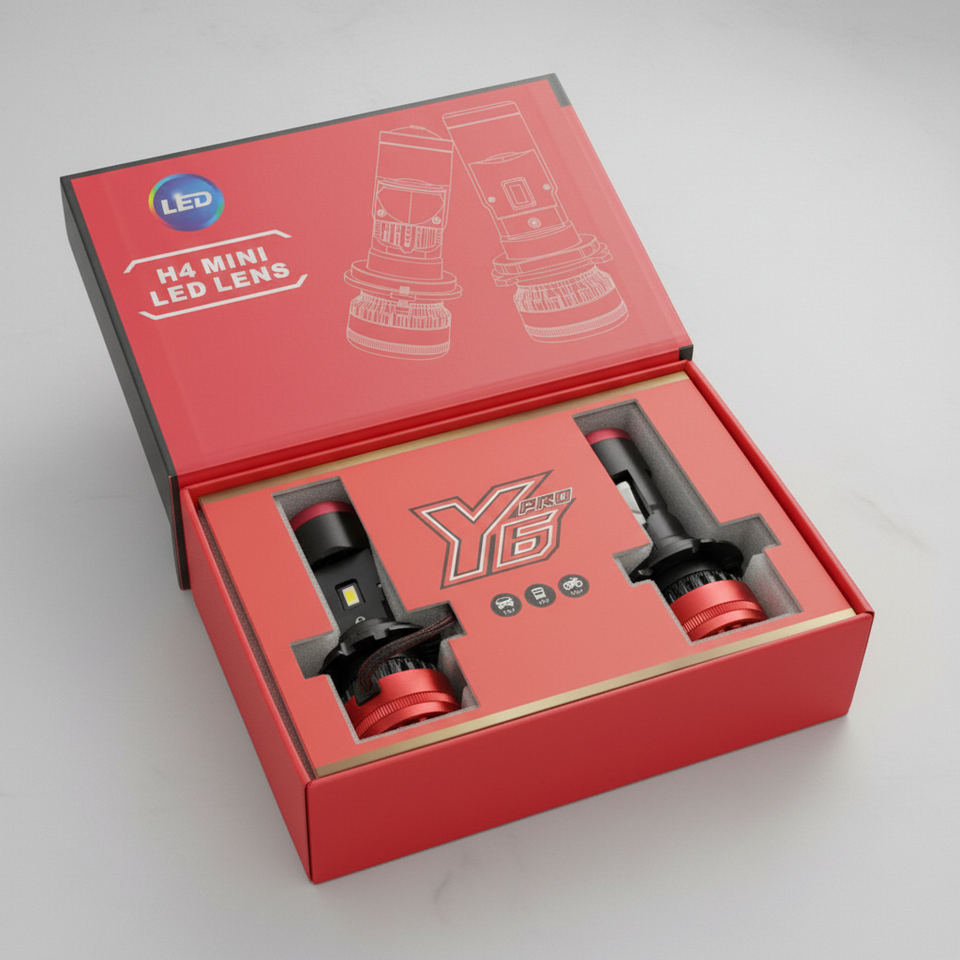 Y6 Pro Mini LED Projector Lens – High Clarity Headlight Lens | Ultra-Focused Beam