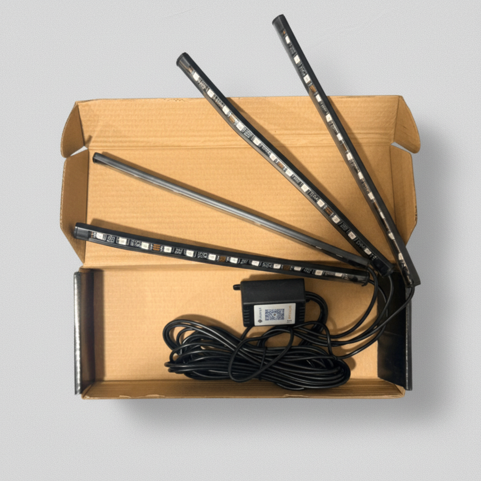 Automobile Atmosphere Lamp – Music Sensor LED Ambient Light | 7-Color Control Interior Car Lighting Kit